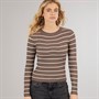 Pieces Damen Crista O Ausschnitt Gestrickter Pullover Morel