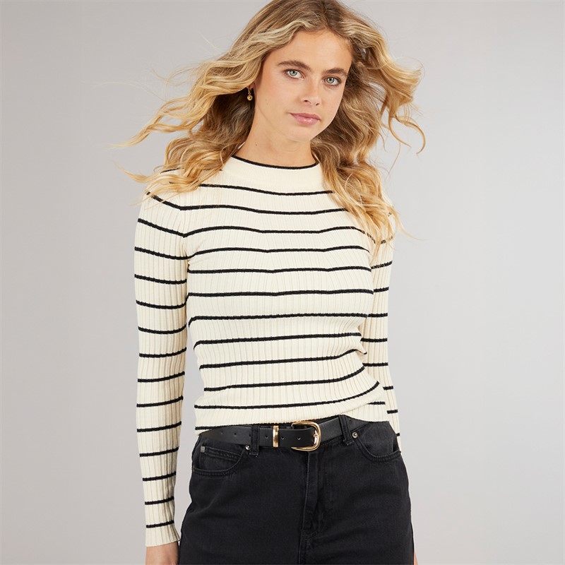 Pieces Damen Crista O Ausschnitt Gestrickter Pullover Birch