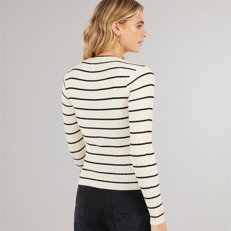 Pieces Damen Crista O Ausschnitt Gestrickter Pullover Birch