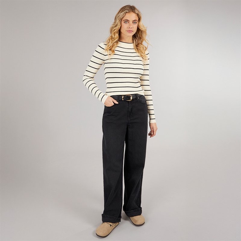 Pieces Damen Crista O Ausschnitt Gestrickter Pullover Birch