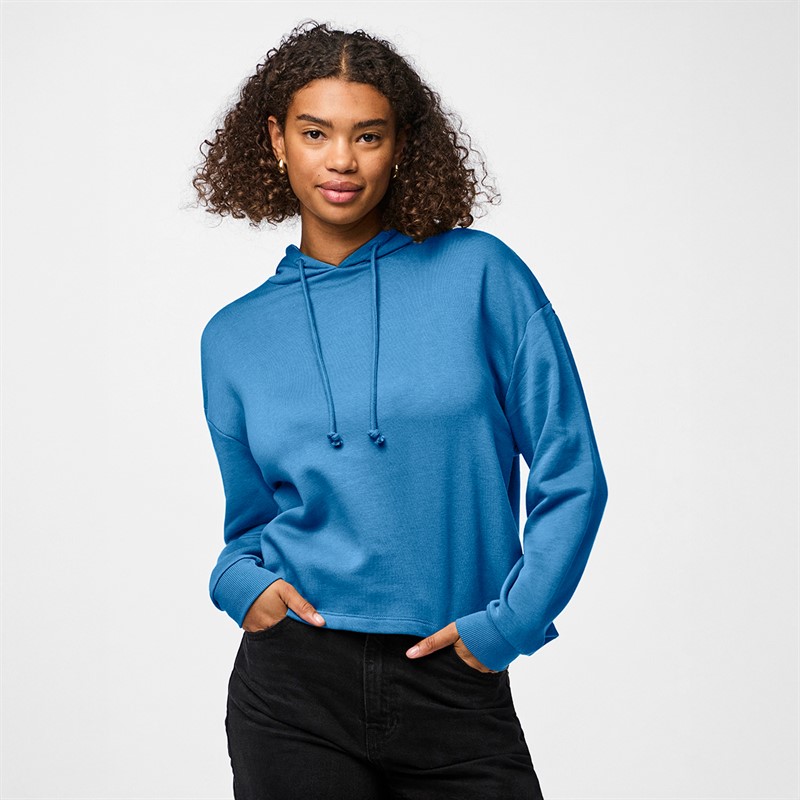 Pieces Damen Chilli Langarm Hoodie Azure Blue
