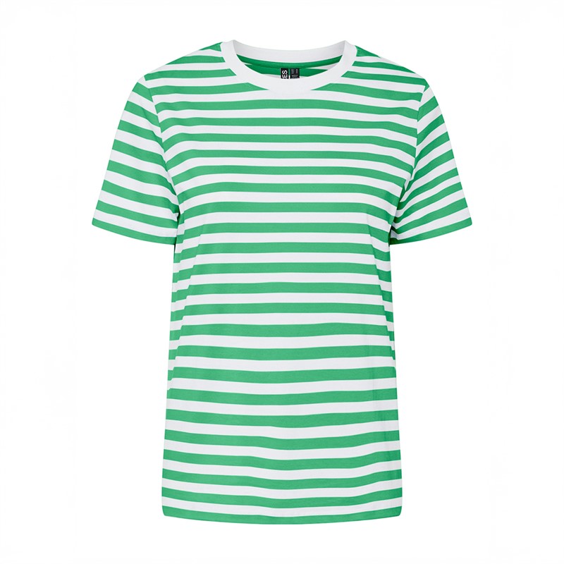Pieces Damen Ria gestreiftes T Shirt Absinthe Green