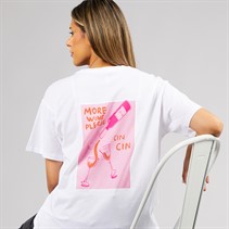 Pieces Damen Oversized Grafik T Shirt White Wine