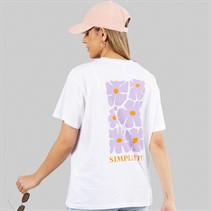 Pieces Damen Oversized Grafik T Shirt White Flower