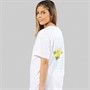 Pieces Damen Oversized Grafik T Shirt White Lemon