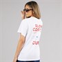 Pieces Damen Oversized Grafik T Shirt White Coffee