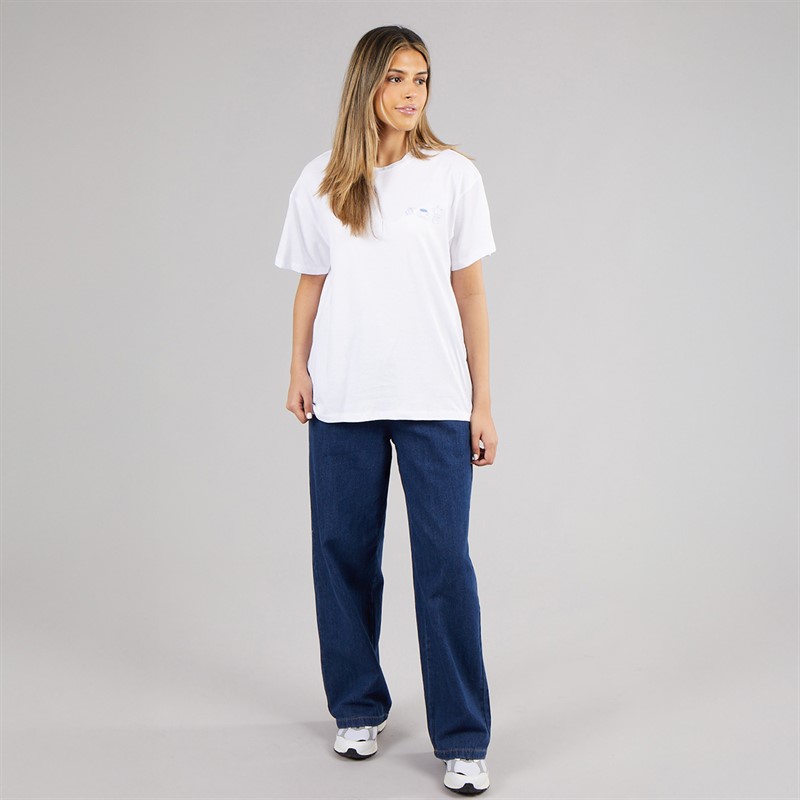 Pieces Damen Oversized Grafik T Shirt White Coffee