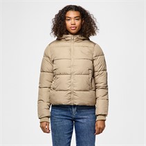 Pieces Dames Janni Korte Puffer Jas Silver Mink