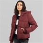 Pieces Womens Janni Short Puffer Jacket Tawny Port