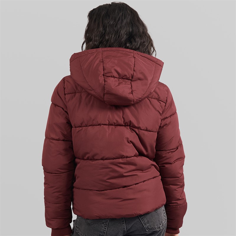 Pieces Womens Janni Short Puffer Jacket Tawny Port