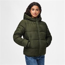 Pieces Dames Janni Korte Puffer Jas Forest Night