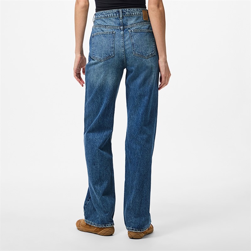 Pieces Dame Kate lige ben jeans Medium Blue Denim