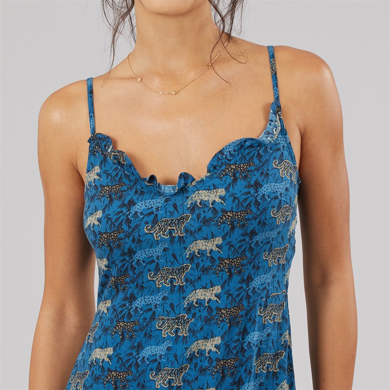 Pieces Dame Billo T Shirt French Blue Leopards