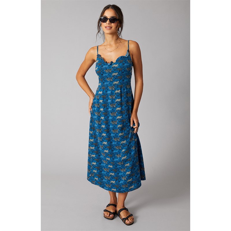 Pieces Dame Billo T Shirt French Blue Leopards