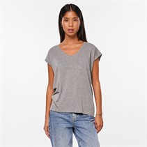 Pieces Dame Billo T Shirt Light Grey Melange