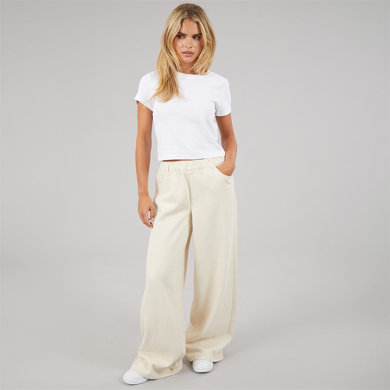 Pieces Womens Savanna Denim Trousers Raw Cotton
