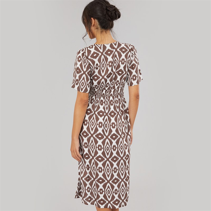 Pieces Womens Tala Midi Dress Cloud Dancer