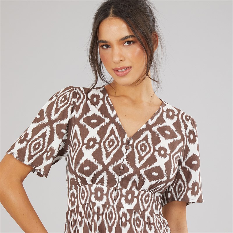 Pieces Womens Tala Midi Dress Cloud Dancer