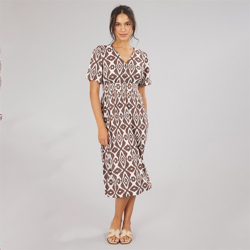 Pieces Womens Tala Midi Dress Cloud Dancer
