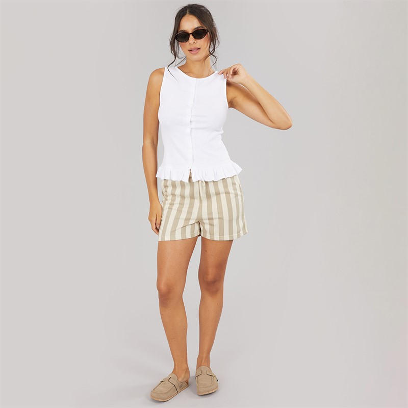Pieces Womens Chili Stripe Shorts Crockery