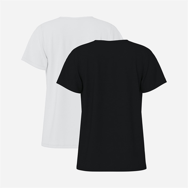 Pieces Womens Amira Two Pack T-Shirts Black/White