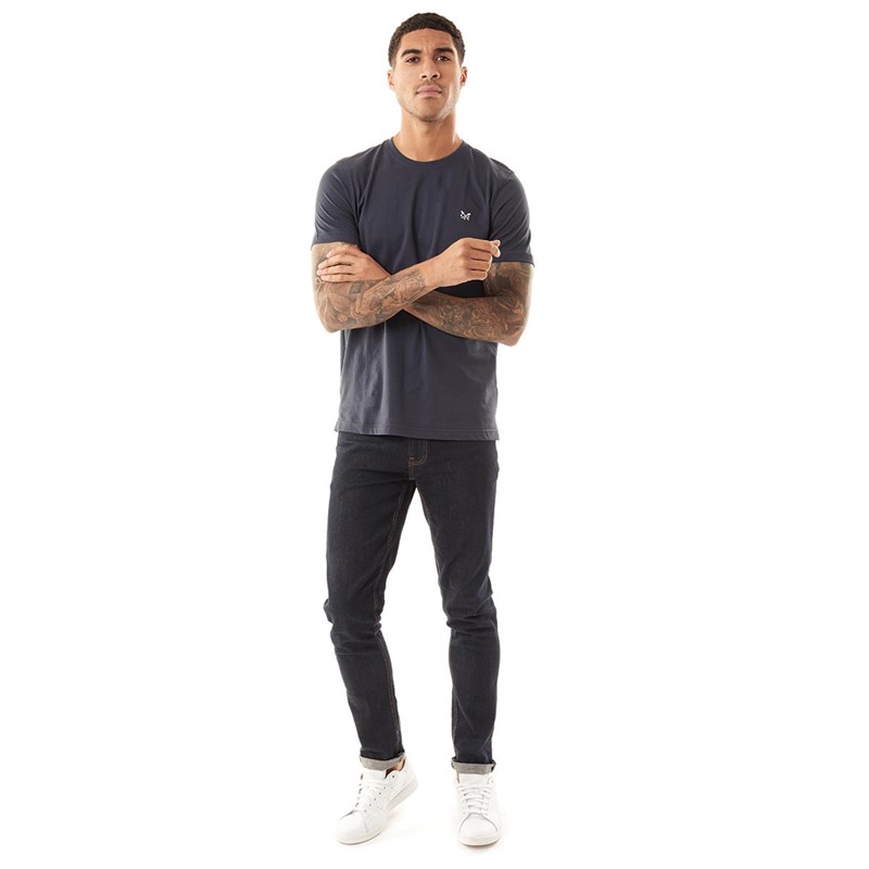 Buy Crew Clothing Mens Round Neck T Shirt Navy 1297