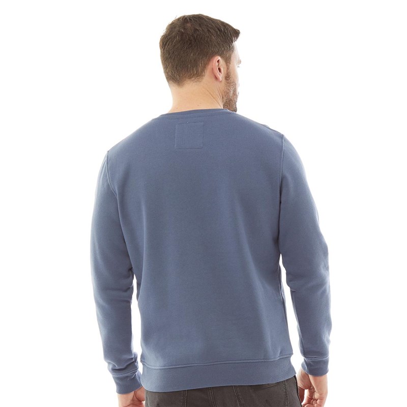 Buy Crew Clothing Mens Crew Neck Sweatshirt Steel Blue