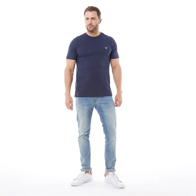 Crew Clothing Mens Round Neck T-Shirt Navy