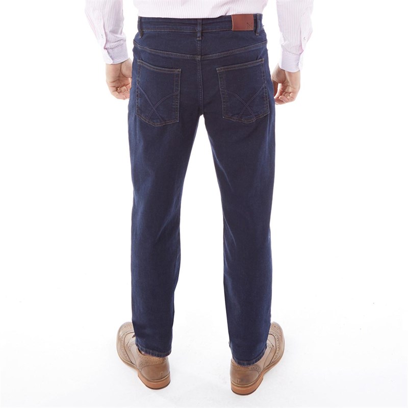 Crew Clothing Herre Jeans Med Lige Ben Mørk Indigoblå
