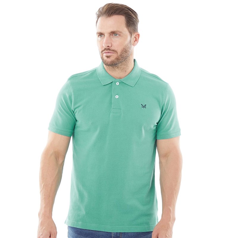 Crew Clothing Mens Melbury Solid Polo Veridian Green