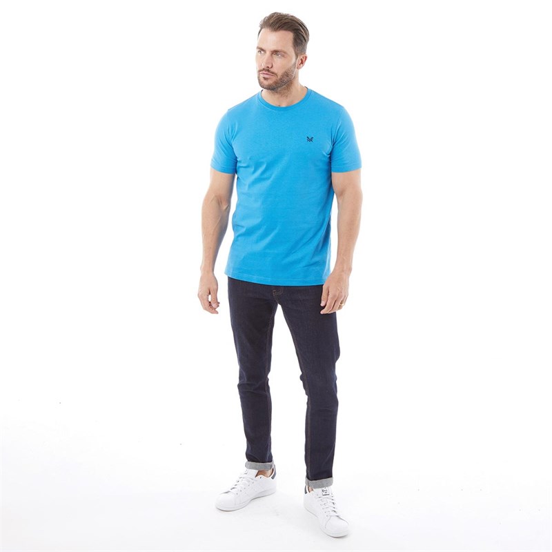 Buy Crew Clothing Mens Round Neck T Shirt Spirit Blue 5573