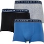 Crew Clothing Mens Three Pack Boxers Navy/Blue/Grey