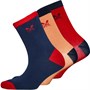 Crew Clothing Womens Three Pack Socks Blue/Navy/Red