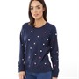 Crew Clothing Womens Heart Print Sweatshirt Navy