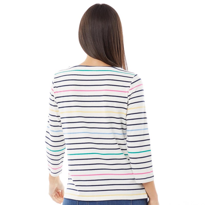 Crew Clothing Dames Cassie Casual Tops Gestreept