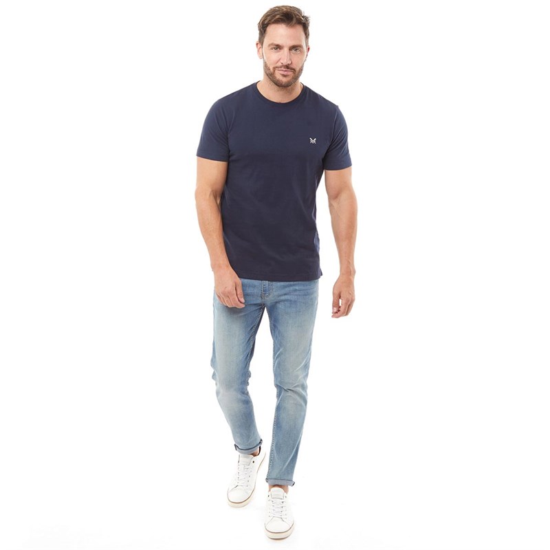 Buy Crew Clothing Mens Round Neck T-Shirt Navy