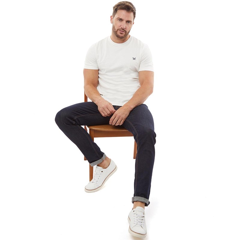 Crew Clothing Mens Round Neck T-Shirt White