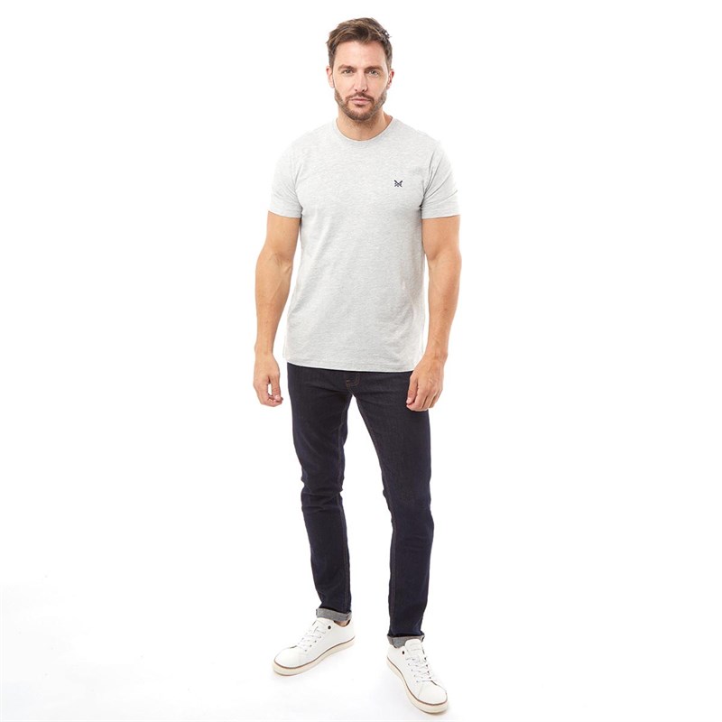 Grey Marl Plain Crew Neck T-shirt