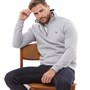 Crew Clothing Heren Sweaters Gemeleerd Lichtgrijs