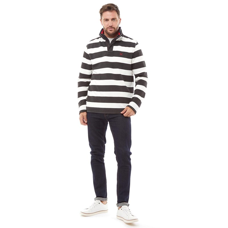 Crew Clothing Herre Pique Strip Sweatshirts Flerfarvede Striber