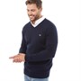 Crew Clothing Mens V-Neck Cotton Jumper Navy