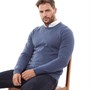 Crew Clothing Mens Crew Neck Cotton Jumper Steel Blue