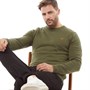 Crew Clothing Herrer Trøjer med rund hals Kakigrøn