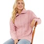 Crew Clothing Womens 1/2 Zip Cable Jumper Pink