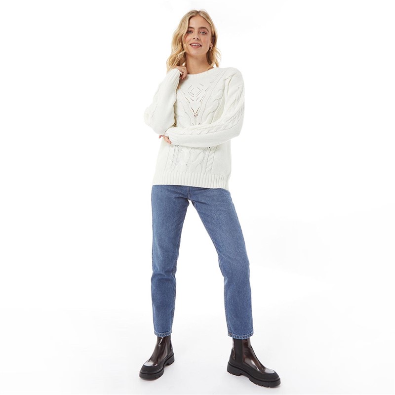 Crew Clothing Womens Chunky Cable Jumper Marshmallow