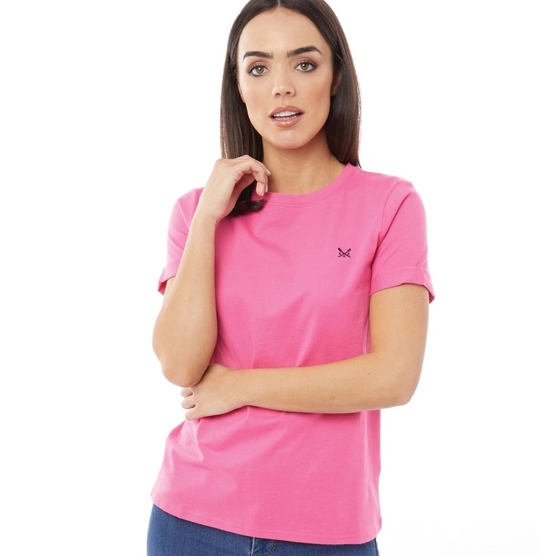 Crew Clothing Womens T-Shirt Shock Pink