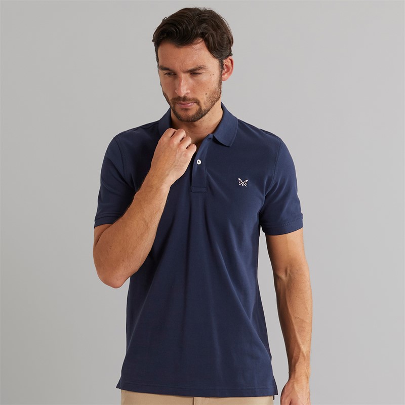Crew Clothing Mens Melbury Solid Polo Shirt Navy