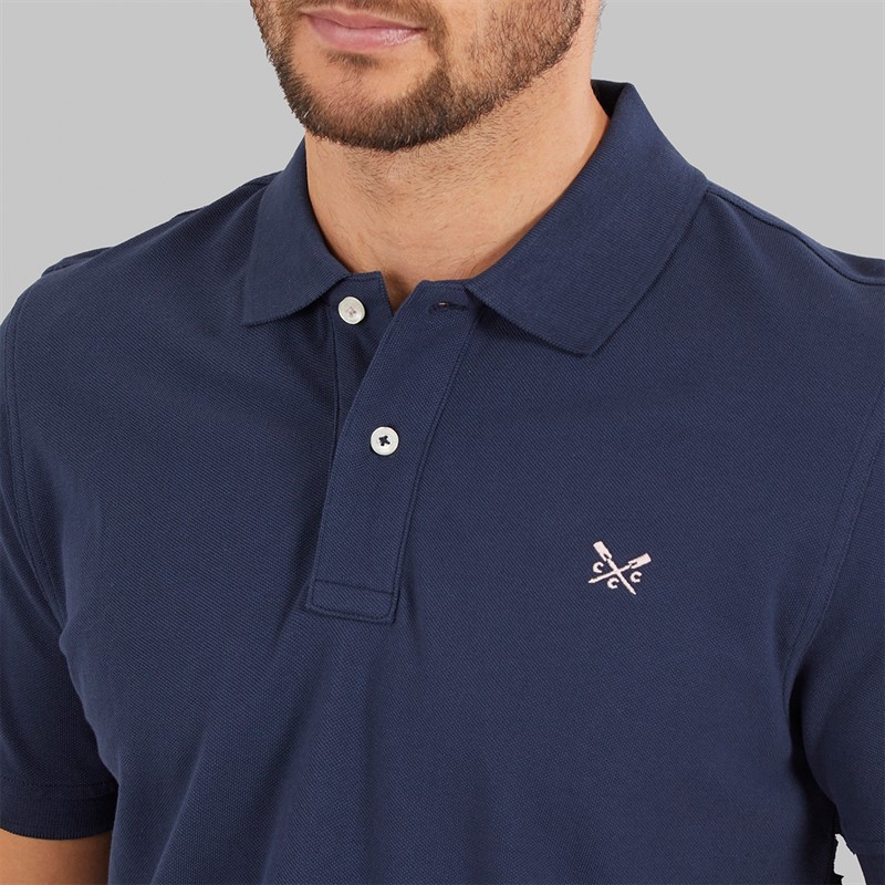 Crew Clothing Mens Melbury Solid Polo Shirt Navy