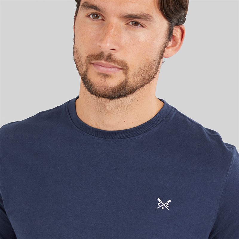 Crew Clothing Mens Round Neck T-Shirt Navy