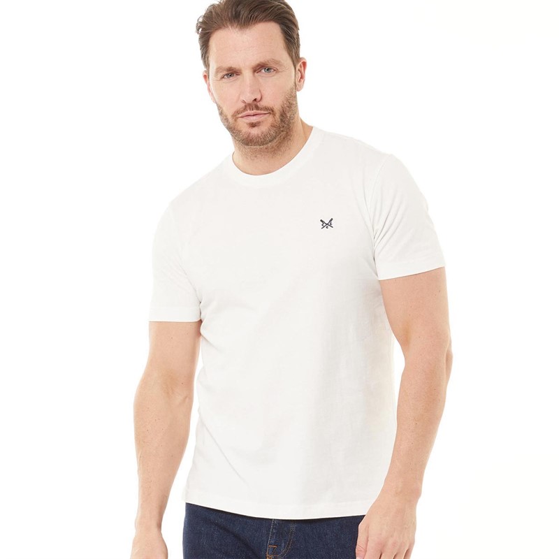 Crew Clothing Mens Round Neck T-Shirt White